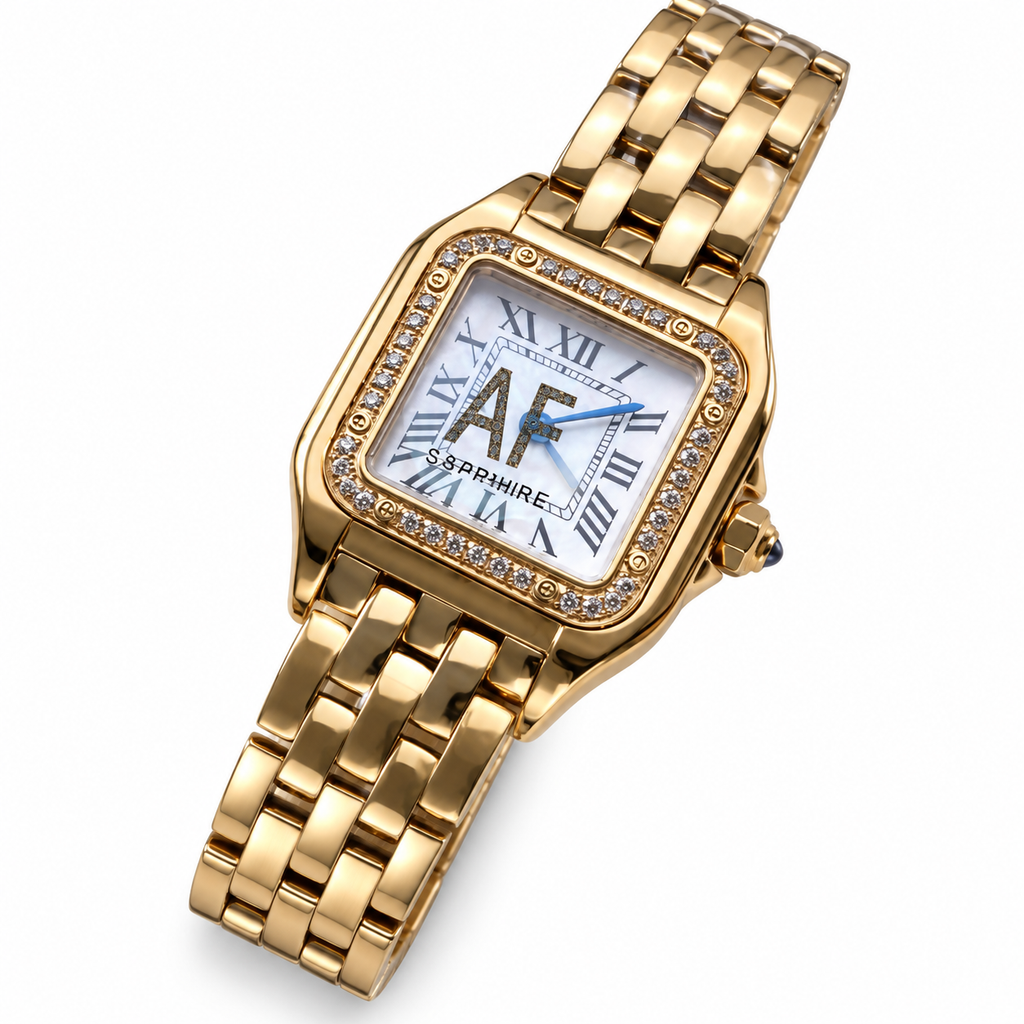 Cartier Panthère de Cartier Medium 18k Yellow Gold Diamond Bezel White Dial Gold Bracelet Watch