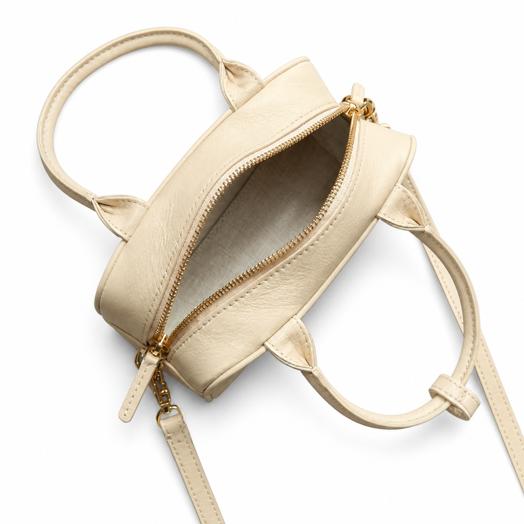 Chanel 22 Small Bag Ivory Calfskin Gold Zip Top Handle
