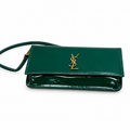 Saint Laurent Kate Chain Wallet Bag in Emerald
