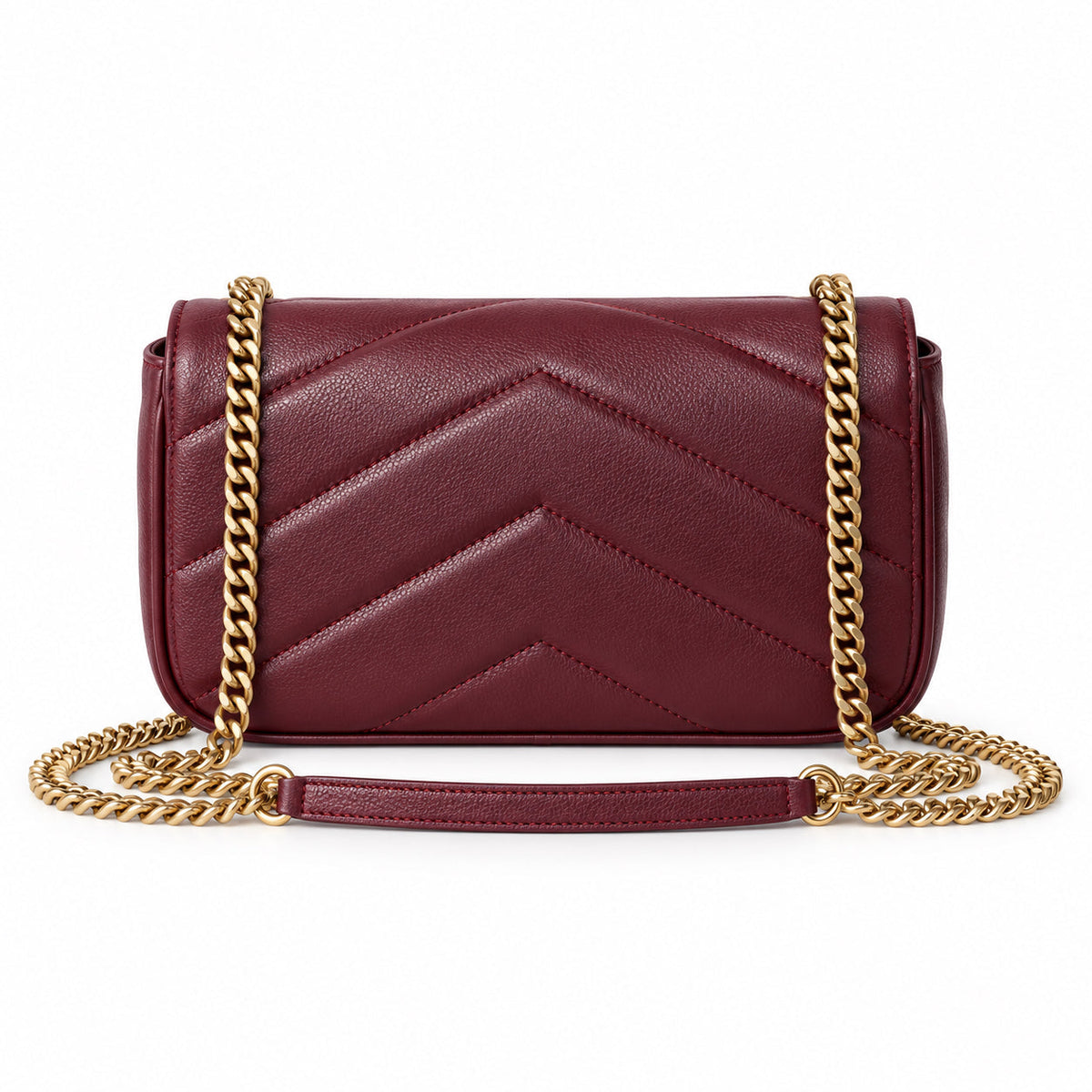YSL Loulou Mini Chain Bag – Burgundy Quilted Leather
