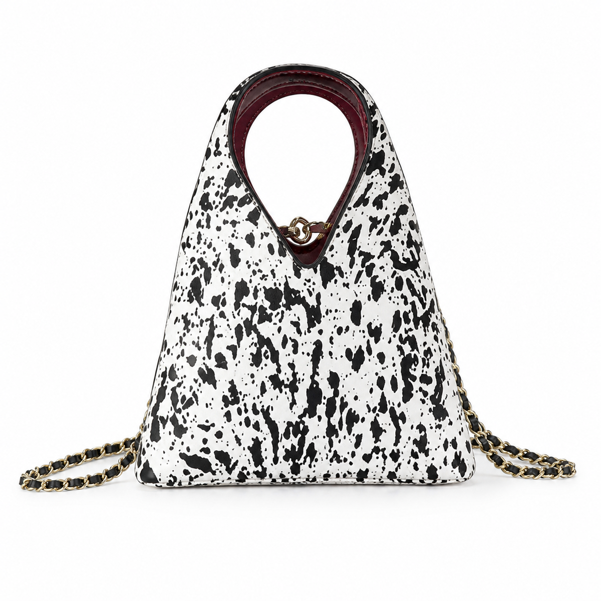Chanel Triangular Splatter-Print Chain Bag