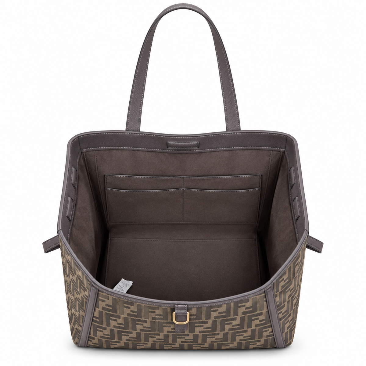 Fendi FF Large Tote Bag – Jacquard Canvas & Leather Handles, 32.5cm
