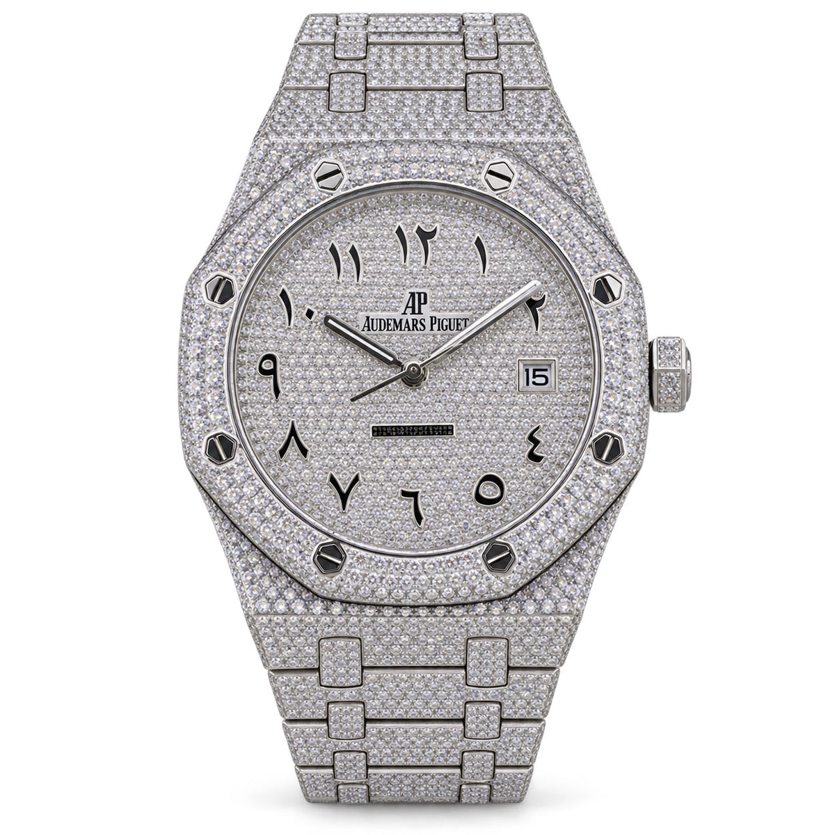 Audemars Piguet Royal Oak Full Diamond Steel Arabic Dial