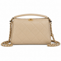 Chanel Classic Flap White Quilted Lambskin Oversized CC Bag