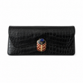 Chanel Croc-Embossed Jewel Clasp Clutch