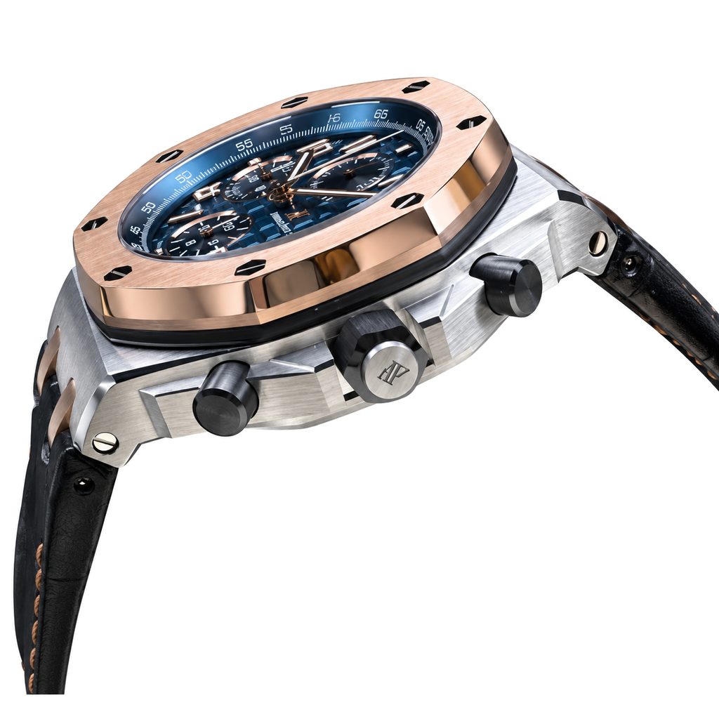 Audemars Piguet Royal Oak Offshore Blue Dial Rose Gold Steel Chrono