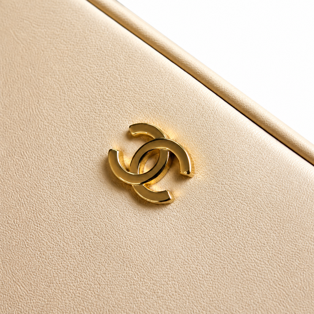 Chanel 22 Small Bag Ivory Calfskin Gold Zip Top Handle
