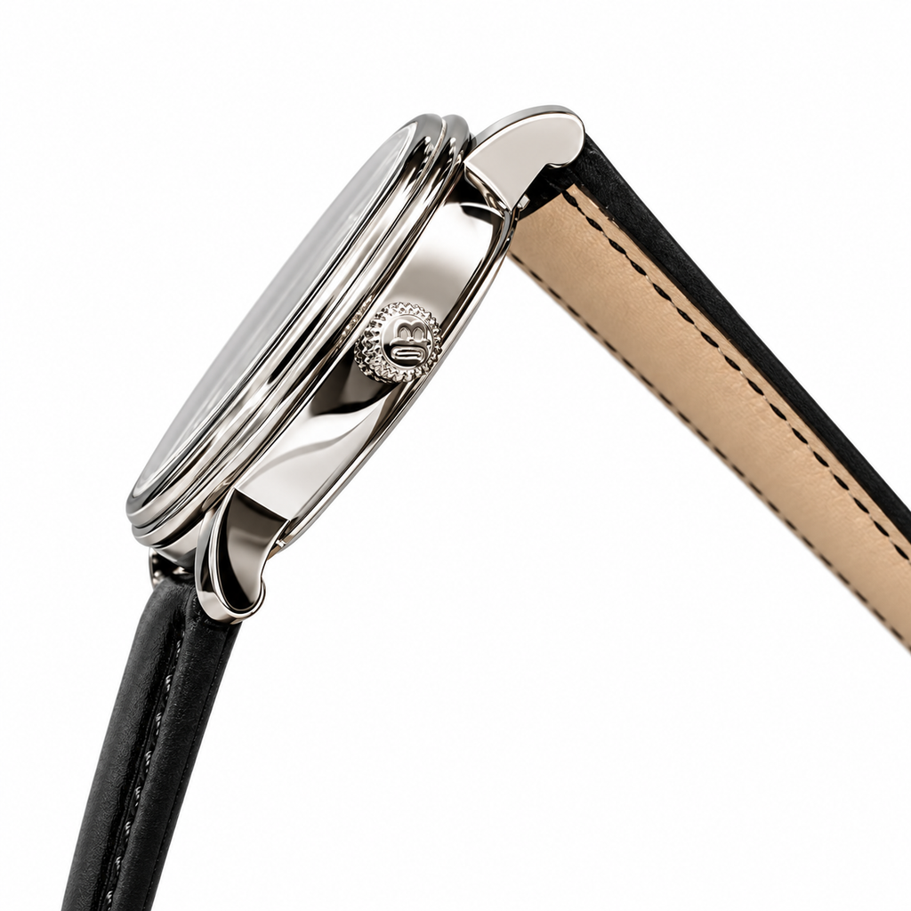 Blancpain Villeret Moonphase Full Calendar Steel Blue Hands Black Alligator Watch