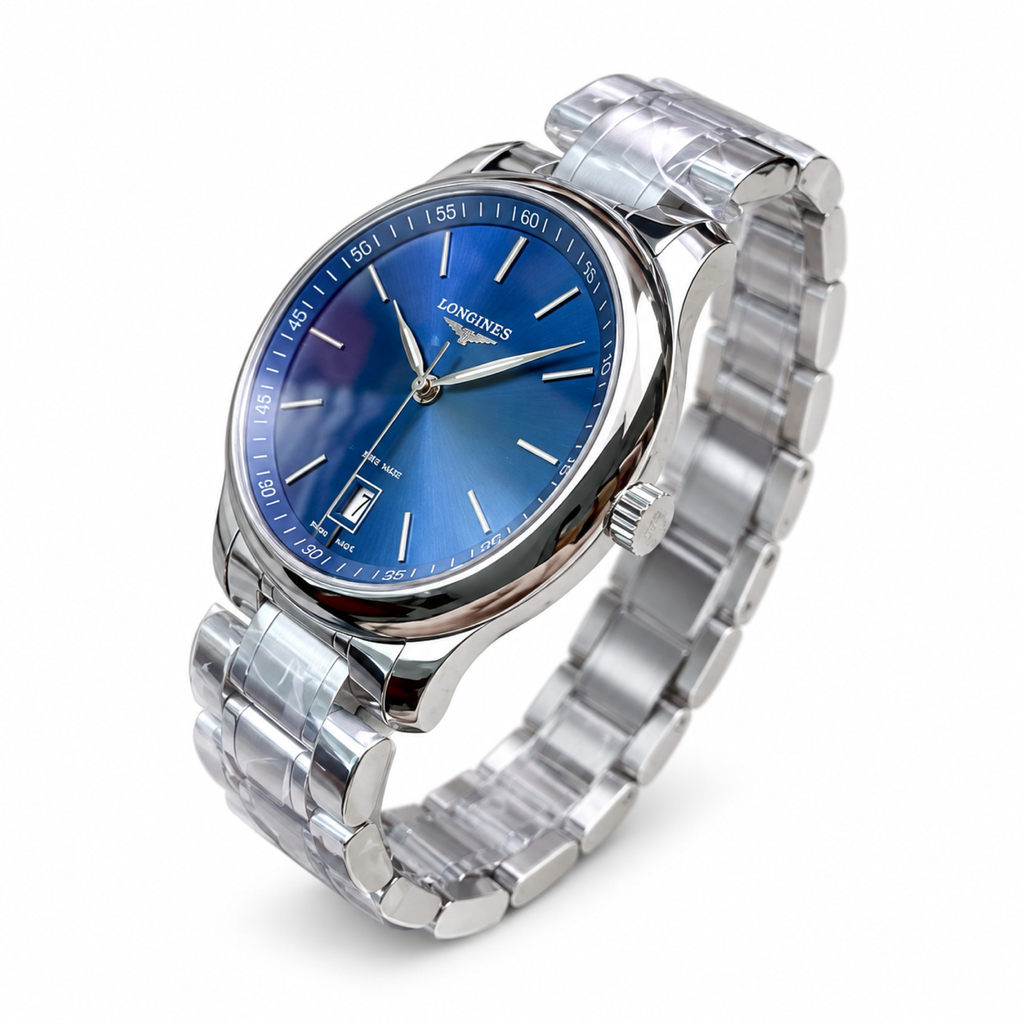 Longines Master Collection Blue Dial Date Steel Bracelet Automatic Watch
