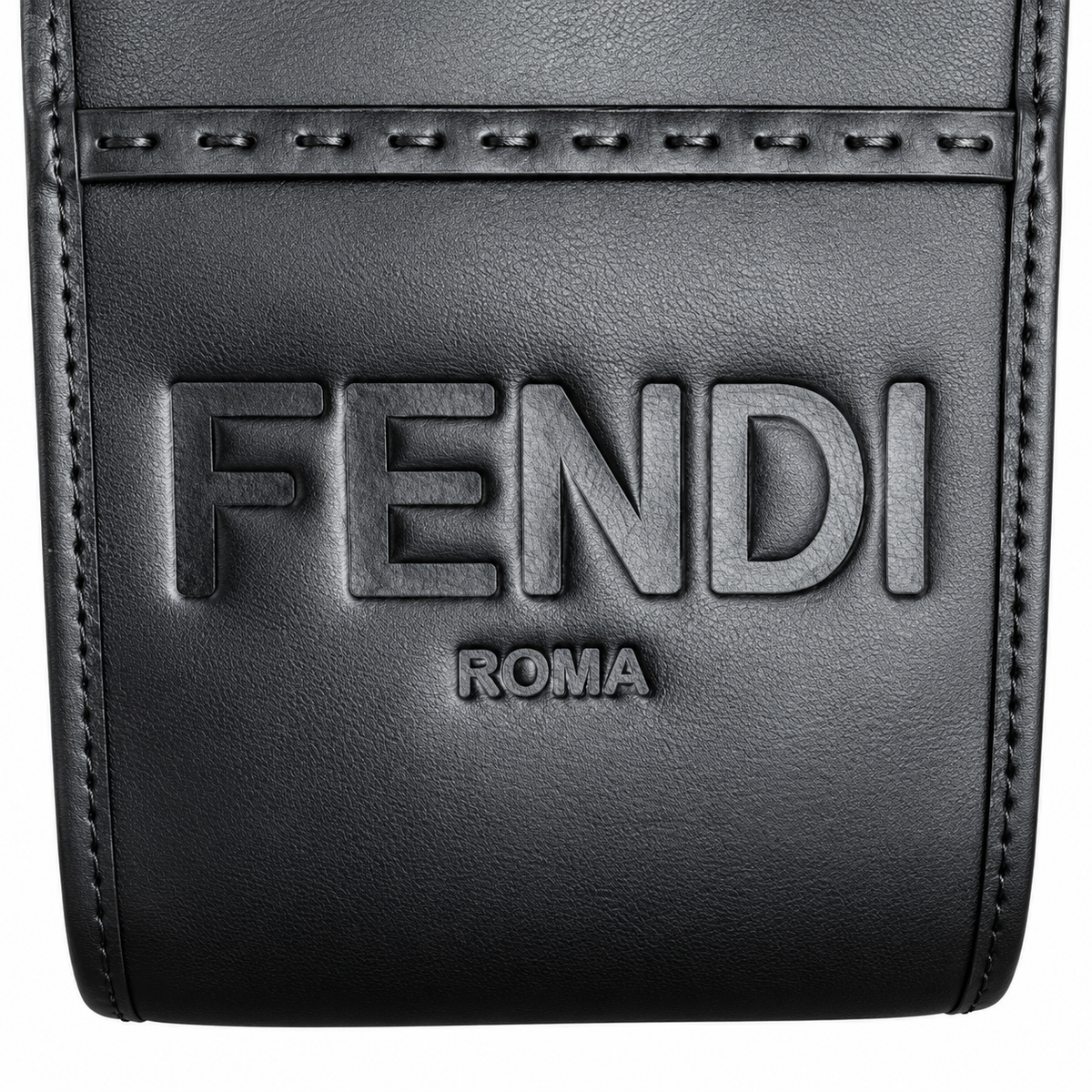 Fendi FF Logo Leather Crossbody Shoulder Bag 17x35x31cm