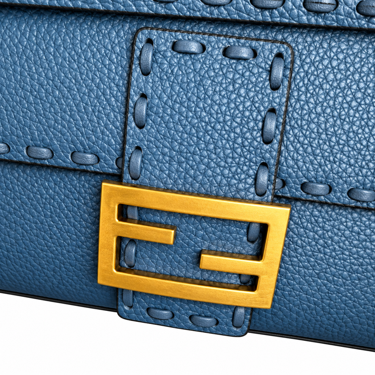 Fendi FF Shoulder Bag – Jacquard Canvas & Leather Trim, Flap Closure, 26cm
