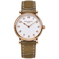 Patek Philippe Calatrava — 18K Rose Gold, Frosted White Dial & Olive Alligator Strap