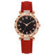 Women's Starry Sky Watch – Rose Gold Crystal Bezel Green Strap