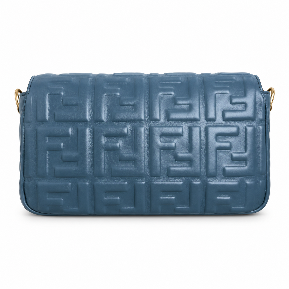 Fendi FF Elongated Shoulder Bag – Jacquard Canvas & Leather Trim, Flap Closure, 27cm